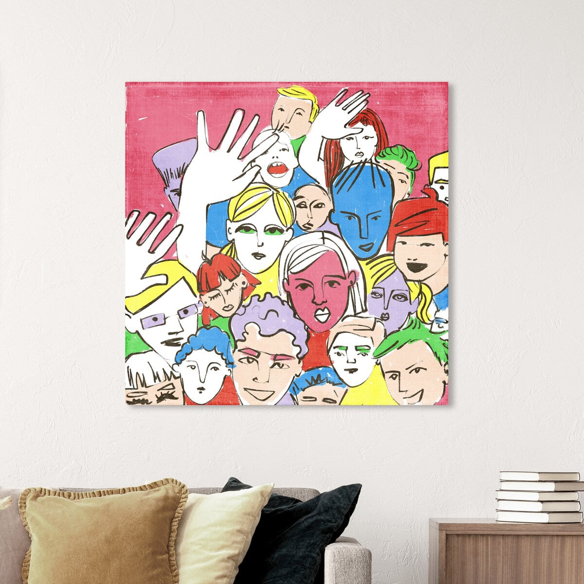 Modern Pink Canvas Wall Art Print - Concert Theme Decor for Living Room, Bedroom & Office | Music Lover Gift, Home Aesthetic