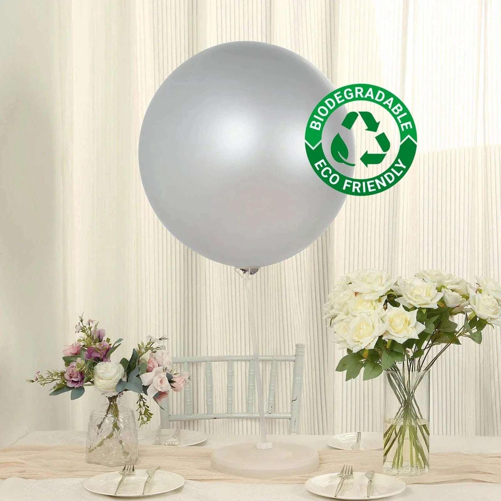 5 Pack Shiny Pearl Biodegradable Party Balloons - Eco-Friendly Wedding, Birthday & Baby Shower Decorations for Sustainable Celebrations