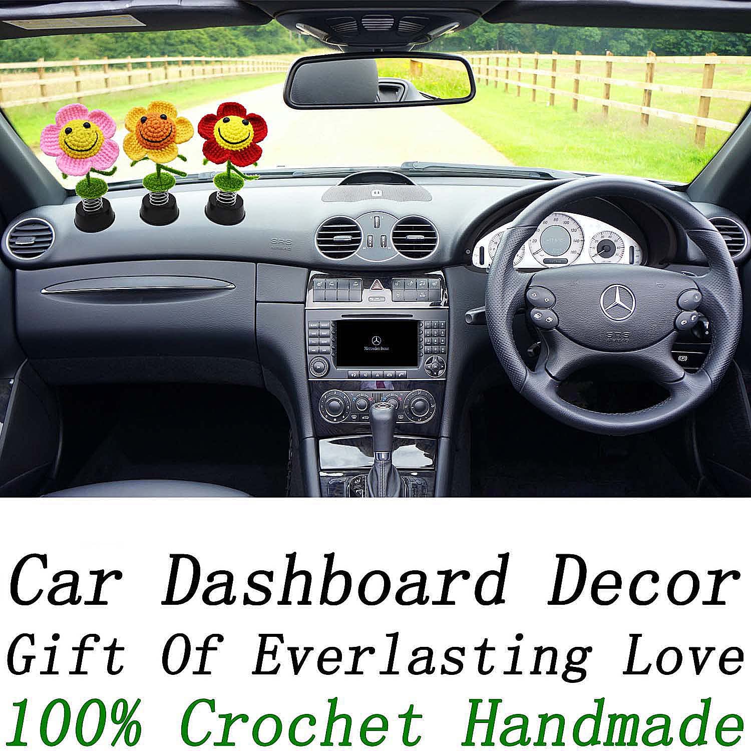 Sunflower Gifts for Women - Adorable Car Dashboard Decor, Home & Office Decoration for Kitchen, Bathroom, Wall & Desk (Yellow) - Perfect for Birthday, Mother's Day & Housewarming Gifts