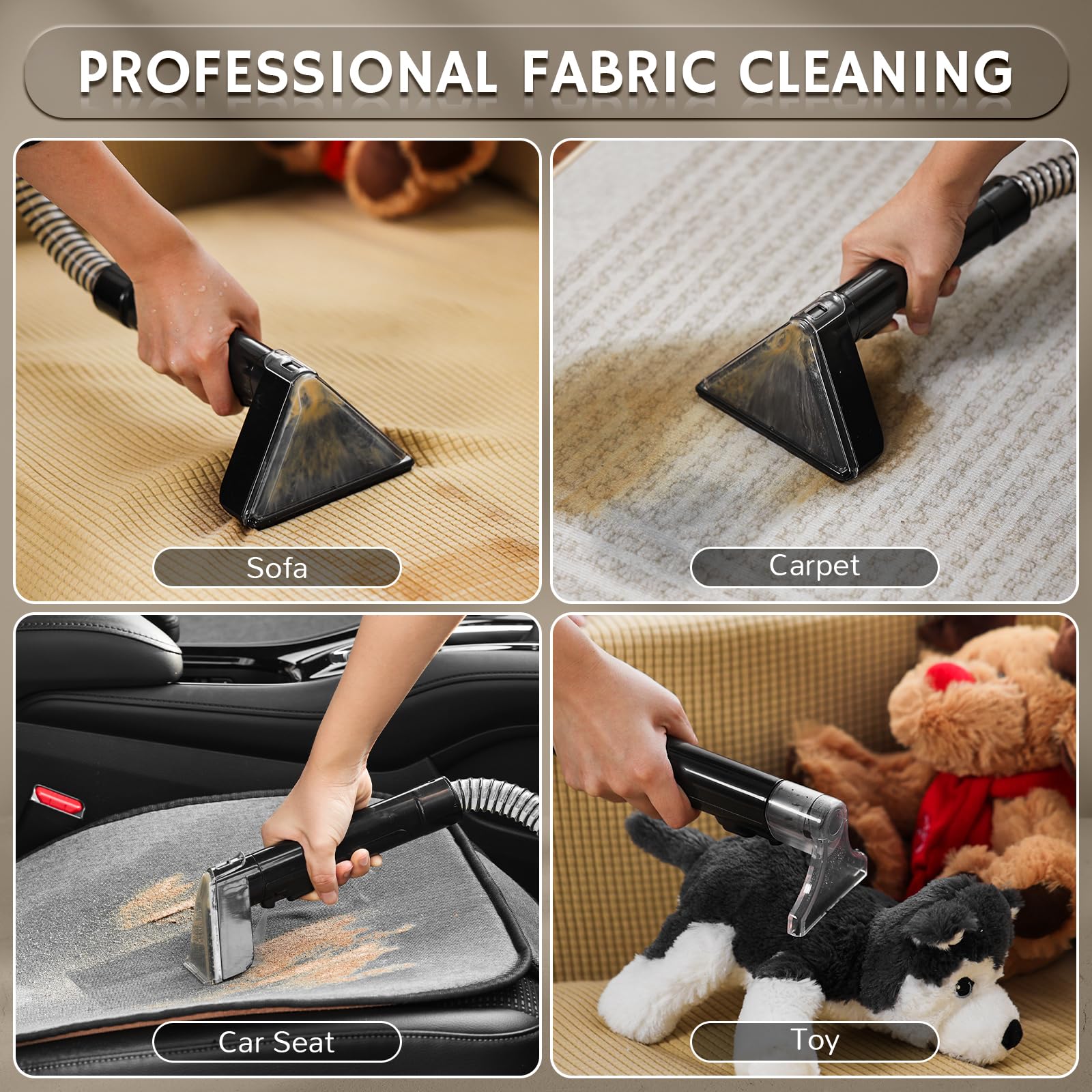 Airthereal S1 Portable Carpet Cleaner Machine - 14Kpa Deep Cleaning with Instant Heating, Self-Cleaning Function for Pet Hair, Stains & Odors | Perfect for Upholstery, Stairs, Car Seats & Couches | Home & Auto Cleaning Solution