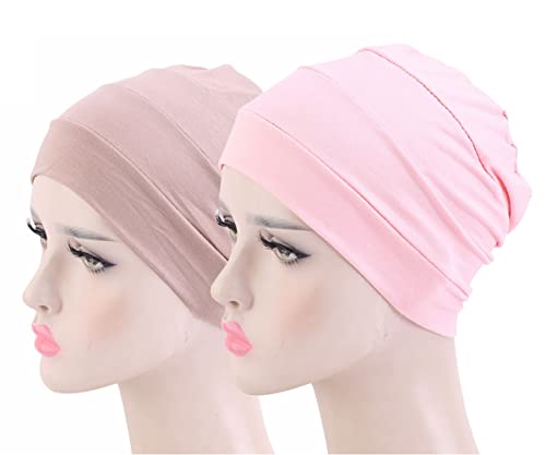 Soft Cotton Sleep Bonnet Cap for Curly Hair & Hair Loss Protection - Breathable Night Hat for Chemo Patients & Cancer Care - White Beanie Head Cover for Women - Perfect for Nighttime Hair Care & Comfortable Sleeping