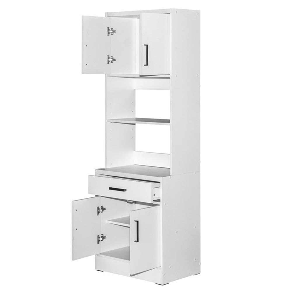 Better Home Products Shelby Tall Wooden Kitchen Pantry in White - Spacious Storage Cabinet for Kitchen, Dining Room & Pantry Organization
