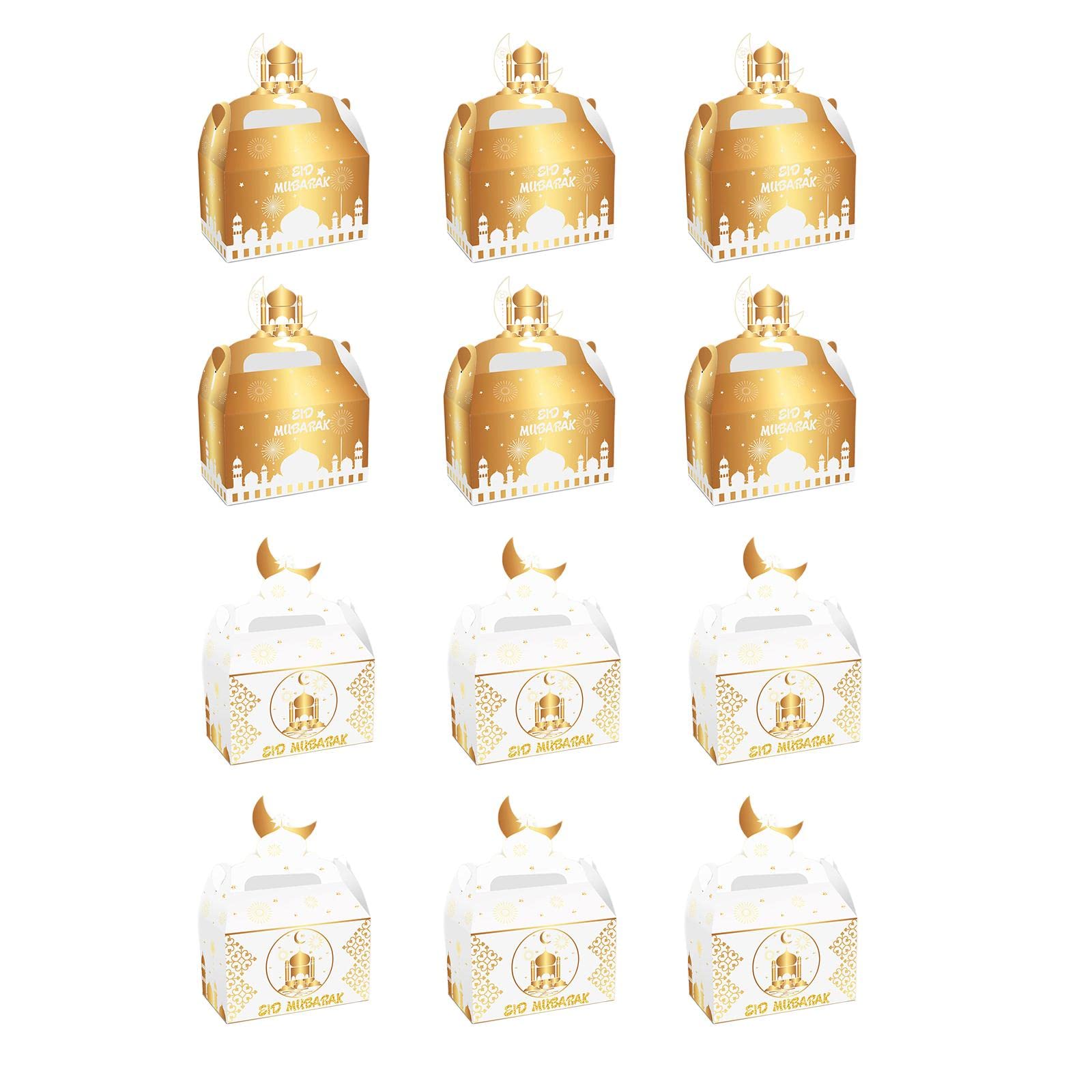 12Pcs Ramadan Gift Bags - Elegant Paper Party Favor Bags for Muslim Eid Celebration, Ramadan Decoration & Holiday Gifting - Perfect for Eid al-Fitr Parties, Family Gatherings & Gift Exchanges
