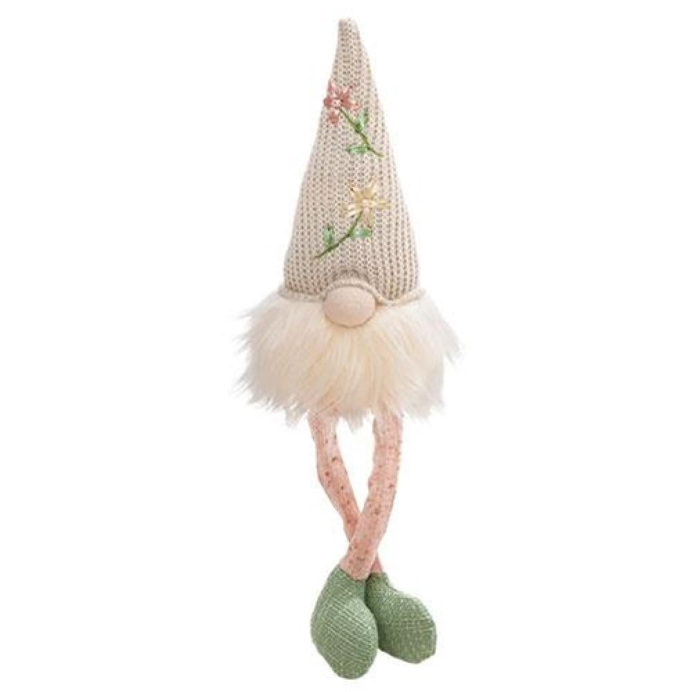 Glow in the Dark Spring Gnome with Dangling Legs - Whimsical Garden Decor for Outdoor & Indoor Use - Perfect for Patio, Lawn, and Home Decoration