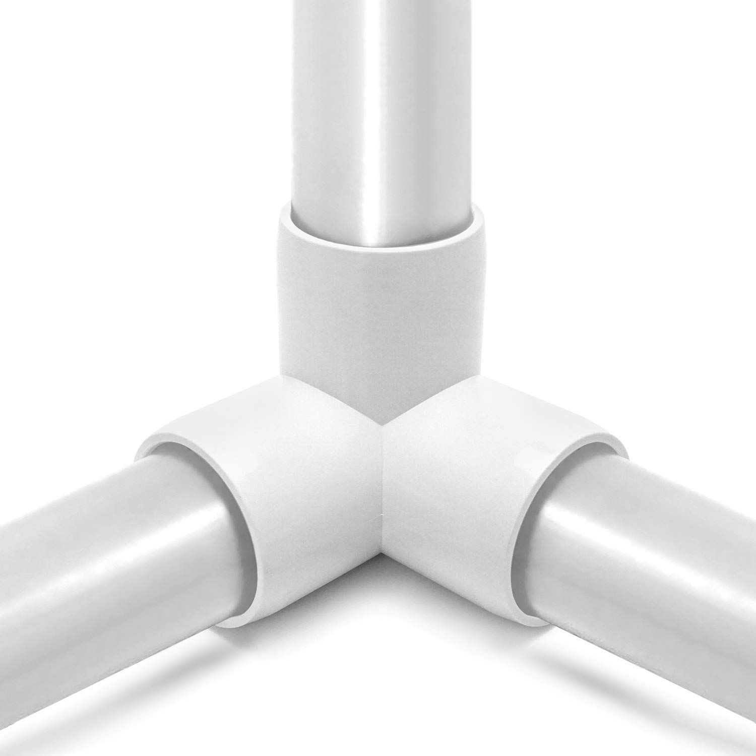 QWORK 8-Pack 1-1/4 Inch White PVC Tee Fitting Elbow Connectors - Furniture Grade for DIY Building, PVC Structures & Home Improvement Projects - Perfect for Plumbing, Furniture Making & Craft Projects