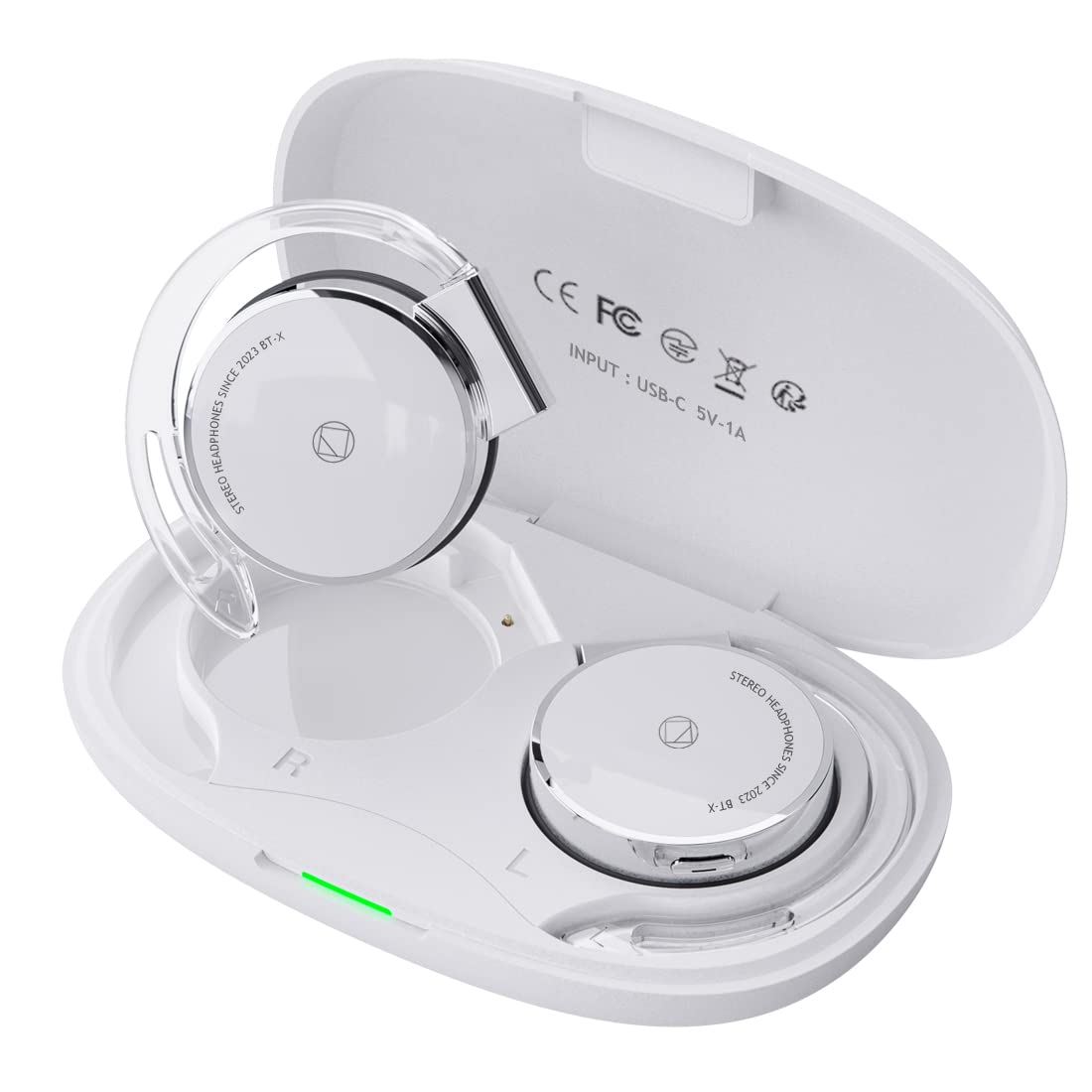 BEVCEFCC Bluetooth 5.3 Wireless Open Ear Clip Headphones - Lightweight Hook Earbuds with Secure Fit for Running, Workouts, Office & Home Use