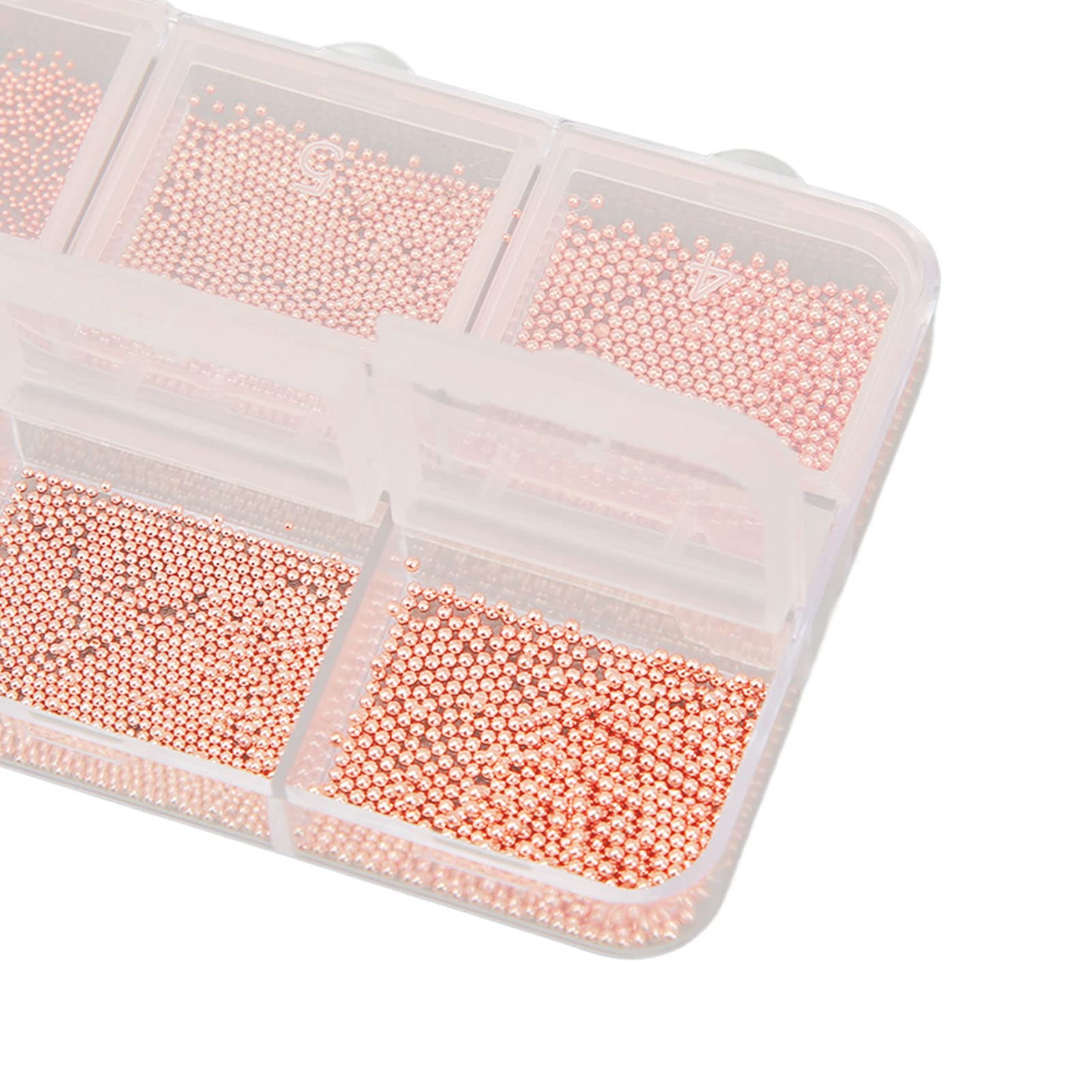 ANGGREK Gold Caviar Nail Beads - 24K Rose Gold Nail Art Beads for DIY Nail Decoration | Professional & Home Salon Use | Perfect for Nail Artists & Beginners | Wedding, Party, Special Occasion Nail Designs