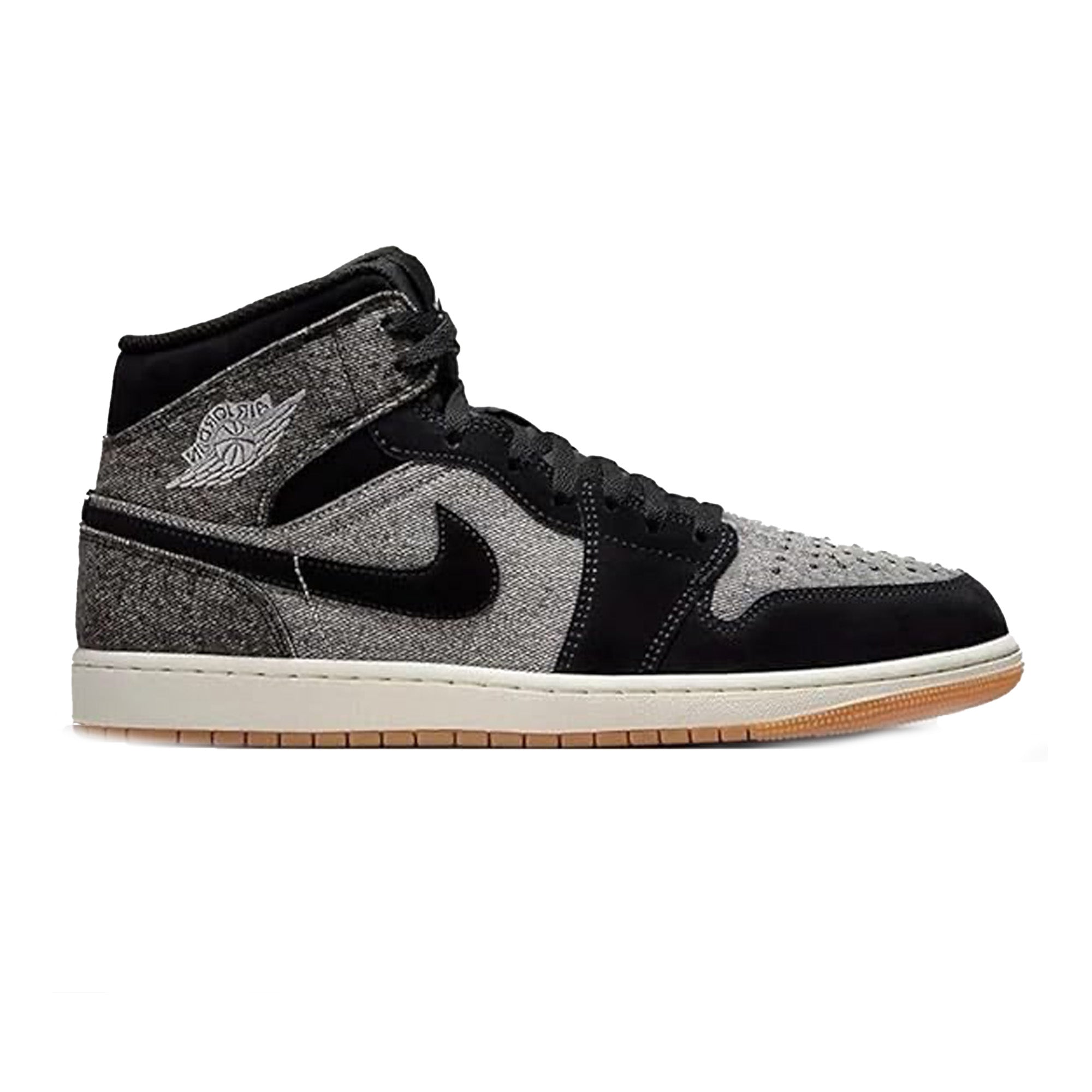 Air Jordan 1 Mid SE 'Black Denim' Men's Basketball Shoes - Retro Sneakers for Streetwear & Casual Outfits | Perfect for Urban Fashion & Everyday Wear