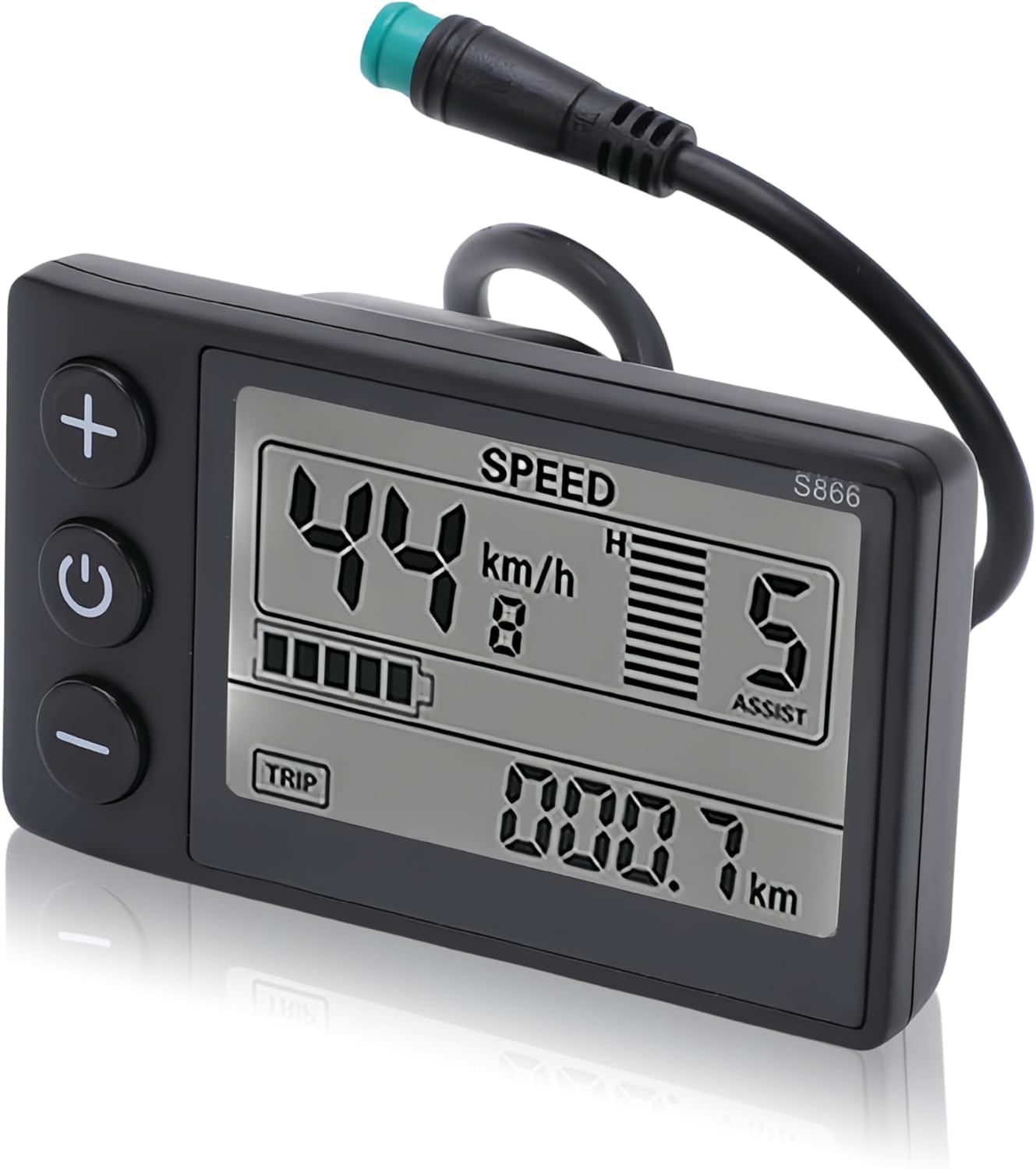**S866 Universal E-Bike LCD Display Meter - 24V 36V 48V 60V Waterproof Control Panel for Electric Bikes & Scooters - 6 Pin 22.2mm Screen for Commuting, Off-Road & Urban Riding**