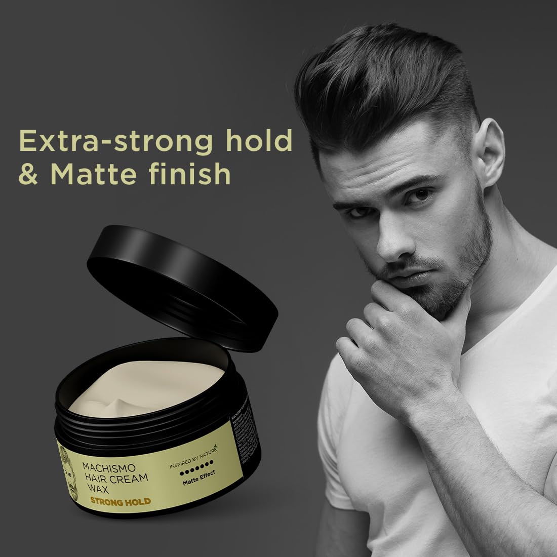 The Man Company Machismo Stronghold Hair Wax for Men - 100g Matte Finish Styling Wax with Volume | Non-Sticky & Long-Lasting Hold | Perfect for Pompadour, Quiff & Spiky Hairstyles | Salon-Quality Men's Grooming Product
