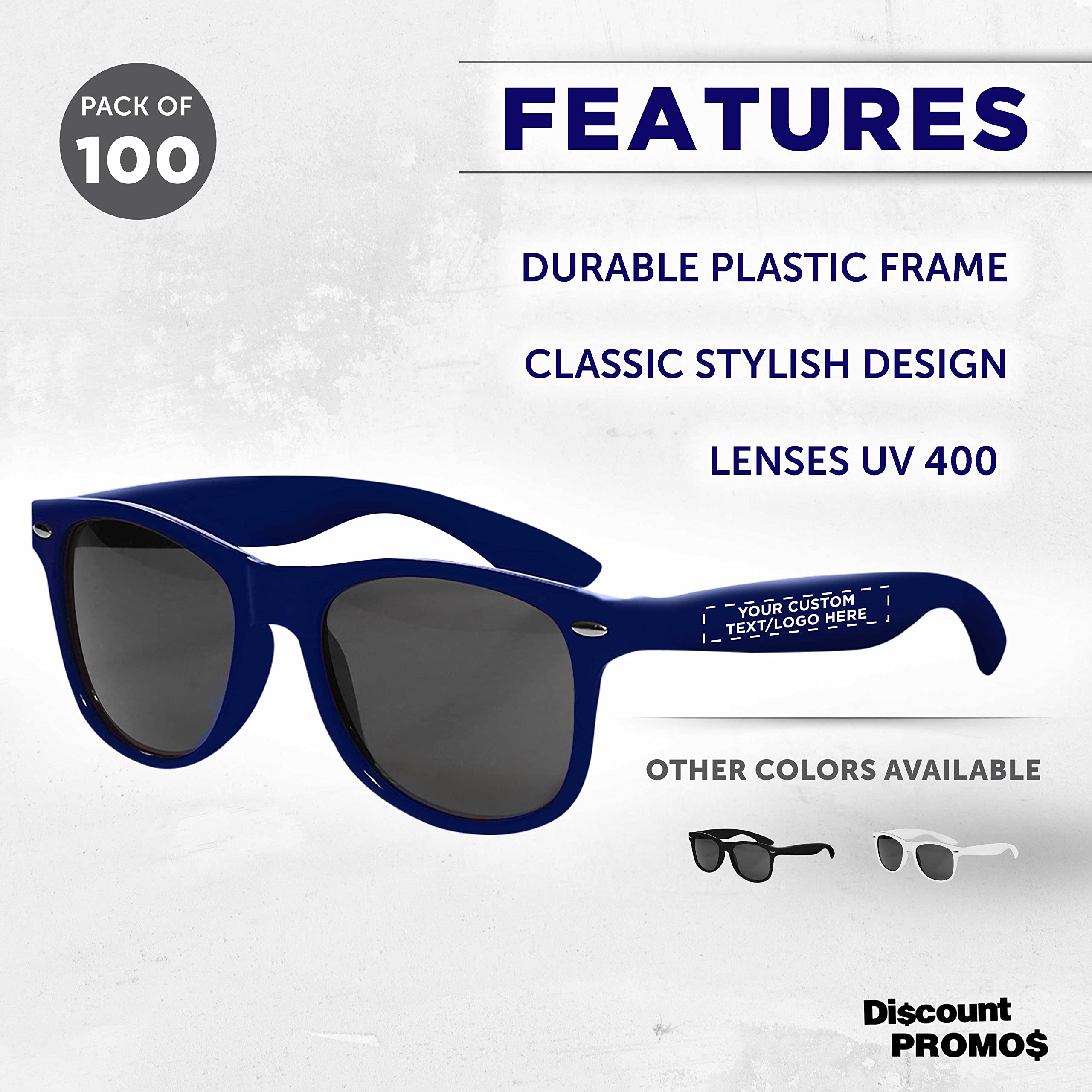 Discount Promotions Sunglasses - Plastic Tahiti Glasses - Classic Style UV Protection Sunglasses for Men & Women - Perfect for Beach, Driving & Outdoor Activities