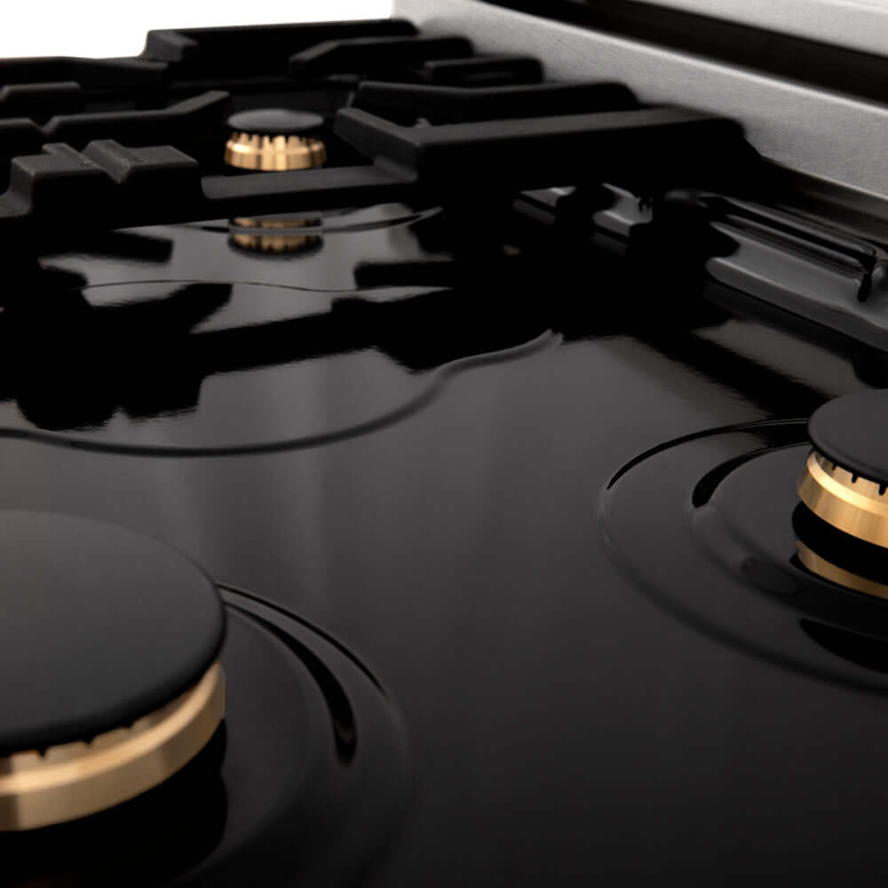 ZLINE Autograph Edition 60-inch 7.4 cu. ft. Dual Fuel Range with 9-Burner Gas Cooktop & 2 Electric Convection Ovens - Satin Stainless Steel with White Matte Doors & Matte Black Accents (RASZ WM 60 MB) | Professional Kitchen Appliance for Home Chefs & Cooking Enthusiasts