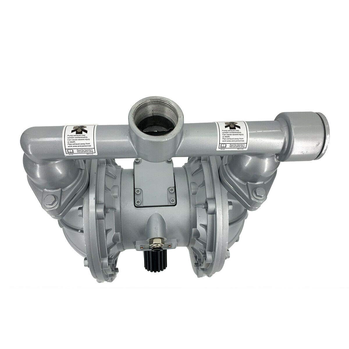 1.5 Inch Double Diaphragm Pump - 44GPM Air Operated Diaphragm Pump, Aluminum Alloy Construction for Low Viscosity Fluids - Ideal for Diesel, Kerosene & Waste Oil Transfer in Industrial, Agricultural and Marine Applications