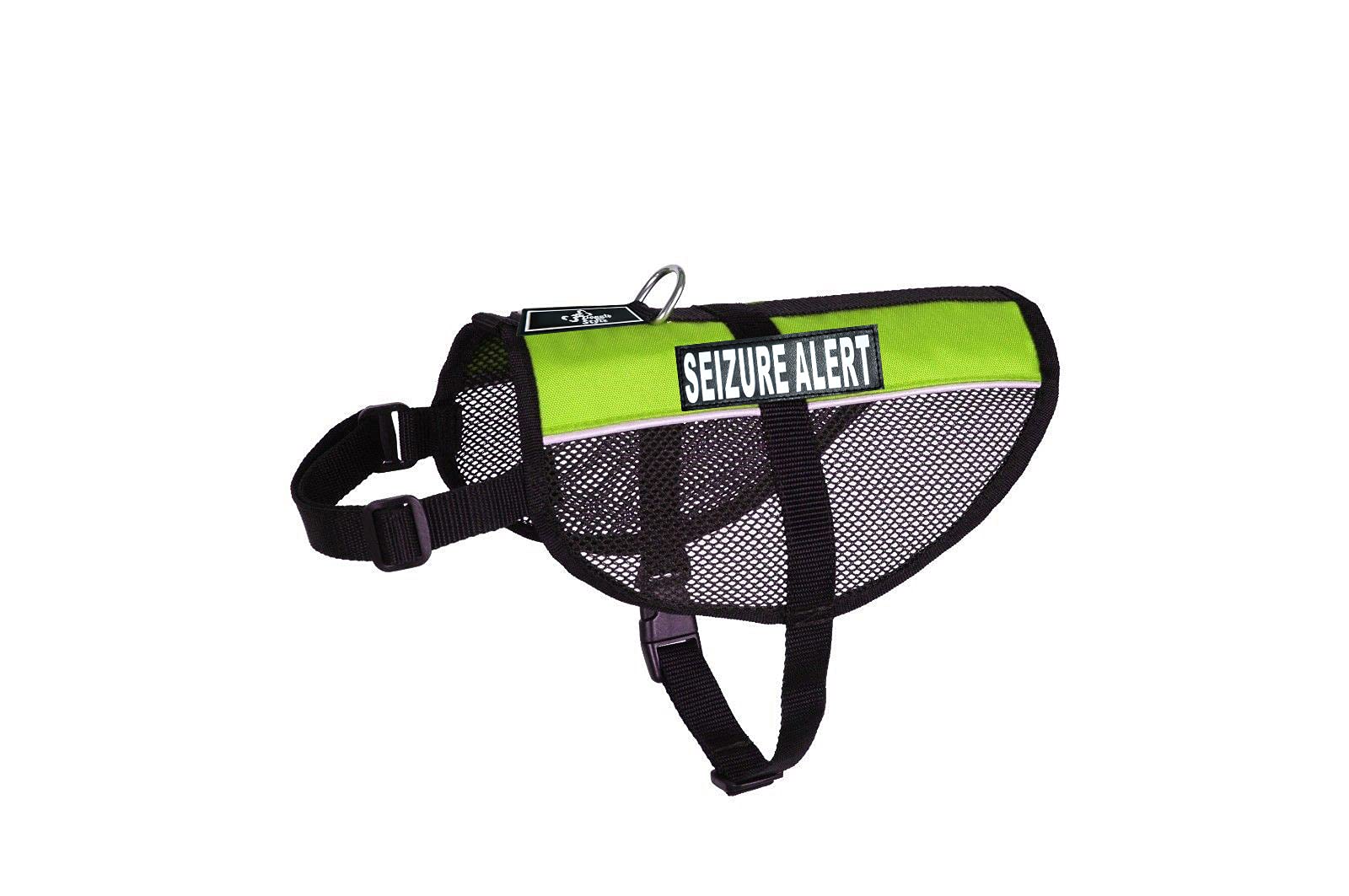 Seizure Alert Service Dog Vest - Breathable Mesh Harness for Small, Medium & Large Dogs | Includes 2 Reflective Removable Patches | Perfect for Epilepsy Assistance & Daily Walks | Measure Your Dog Before Ordering