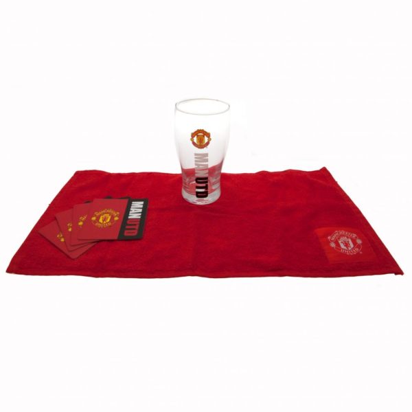 Manchester United Mini Bar Set - Official Licensed Football Fan Gift for Home & Game Day Decor
