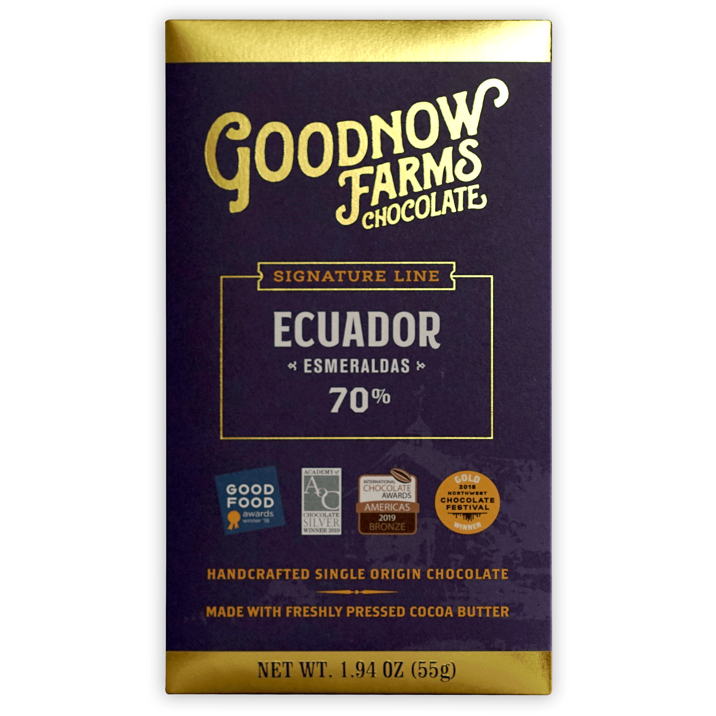 Premium Goodnow Farms Esmeraldas 70% Dark Chocolate Bar - Single Origin Ecuadorian Cacao for Gourmet Baking & Gift Giving - Perfect for Valentine's Day & Holiday Treats