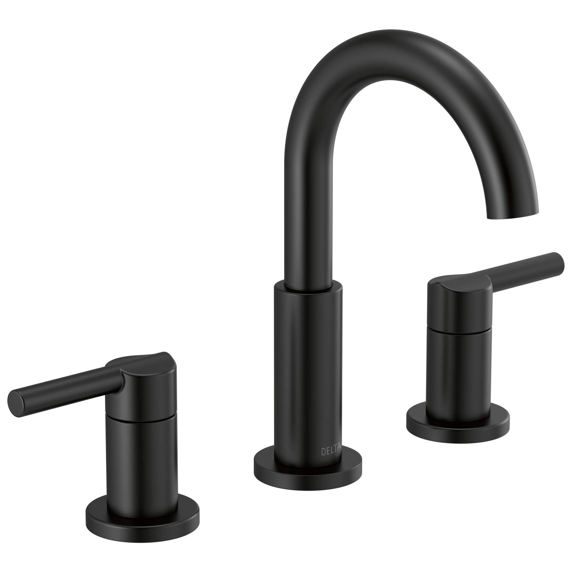 Arvo 14 Series Matte Black Single-Handle Shower Faucet & Nicoli 3-Hole Widespread Bathroom Sink Faucet with Drain Assembly - Modern Matte Black Finish for Bathroom & Shower Renovation (Model 35749LF-BL)