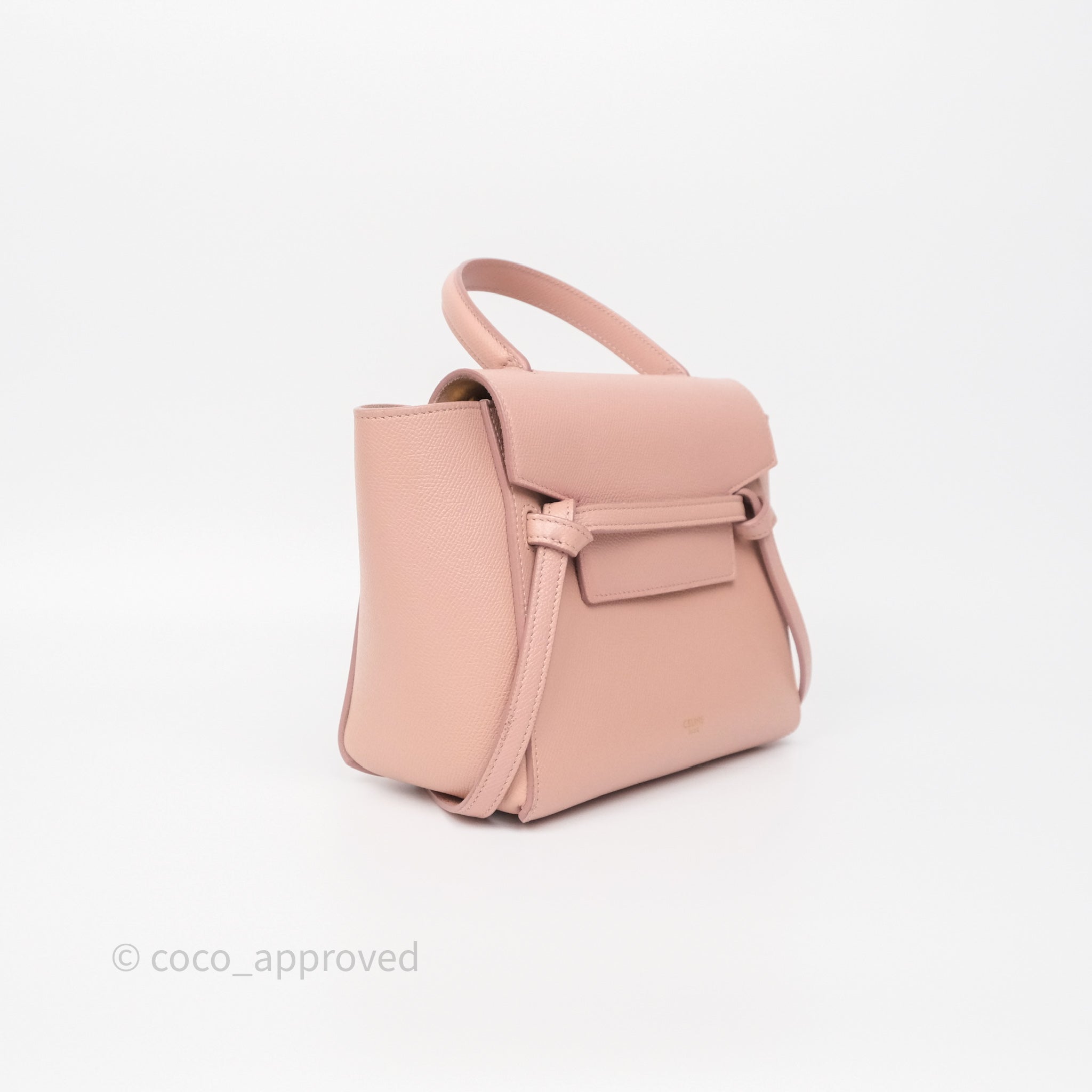 Celine Nano Belt Bag in Vintage Pink - Genuine Grained Calfskin Leather with Gold Hardware | Perfect for Everyday Use, Work & Special Occasions