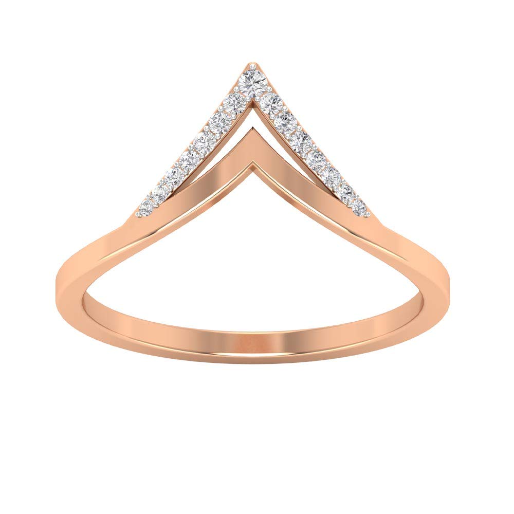 Rosec Jewels 14K Solid Gold Moissanite V-Shape Ring Enhancer for Women – Certified Moissanite Wedding Band – Perfect for Bridal, Anniversary & Special Occasions