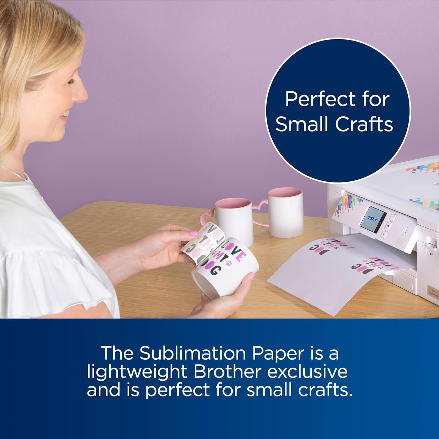 Brother Genuine Sublimation Ink Cartridge Set - Black, Cyan, Magenta, Yellow with 100 Sheets Sublimation Paper (8.5
