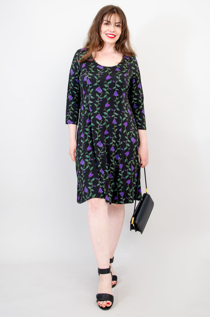 Callie 3/4 Sleeve Floral Dress - Bamboo Fabric - Perfect for Summer Outings & Beach Vacations
