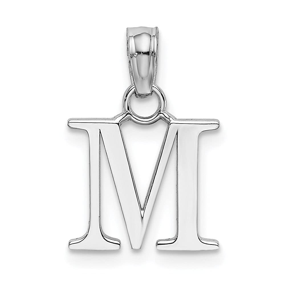 10K Yellow or White Gold Polished Block Initial Charm Pendant Necklace for Women - Personalized Name Jewelry Gift for Her | Birthday, Anniversary & Valentine's Day Present | Perfect for Layering, Office Wear, Date Nights, Weddings & Everyday Fashion | Great Gift for Mom, Wife, Girlfriend, Daughter & Best Friend | Elegant & Timeless Accessory for All Occasions