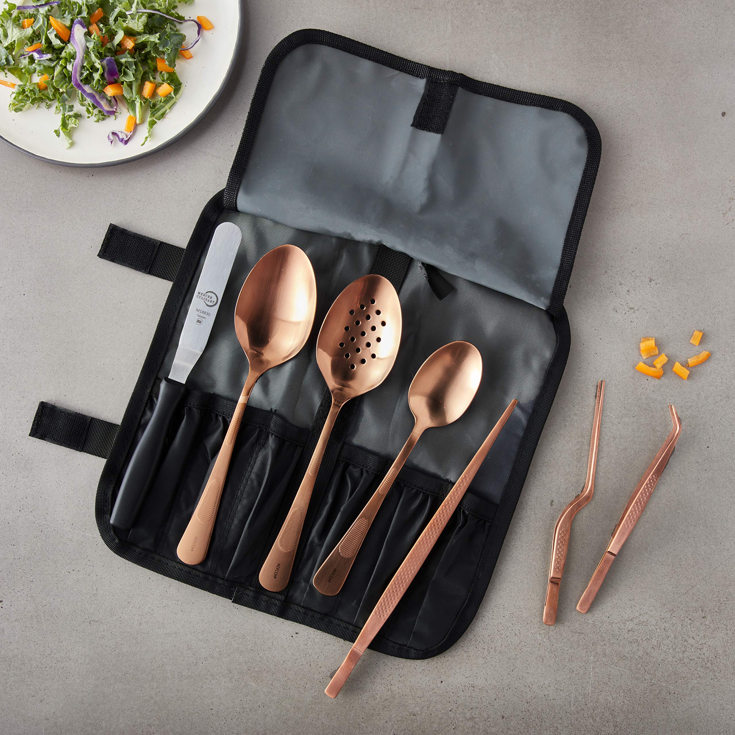 Mercer Culinary 8-Piece Rose Gold Plating Set for Professional Chefs & Home Cooks - Perfect for Fine Dining, Food Presentation & Gourmet Cooking