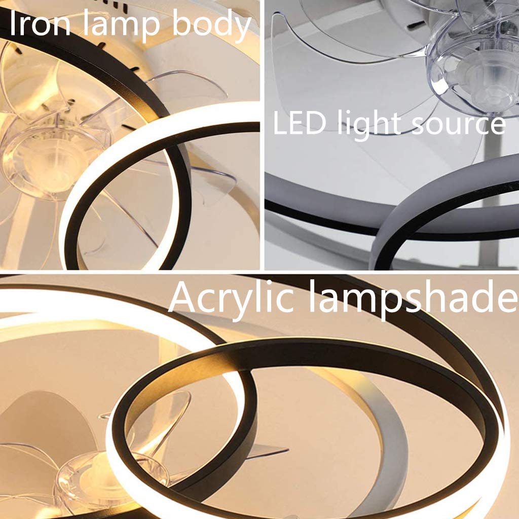 Modern LED Ceiling Fan with Dimmable Remote Control - Energy Efficient Invisible Blades, Soft Lighting for Bedroom, Living Room, Nursery & Dining Room - Perfect for Home Cooling and Ambient Lighting
