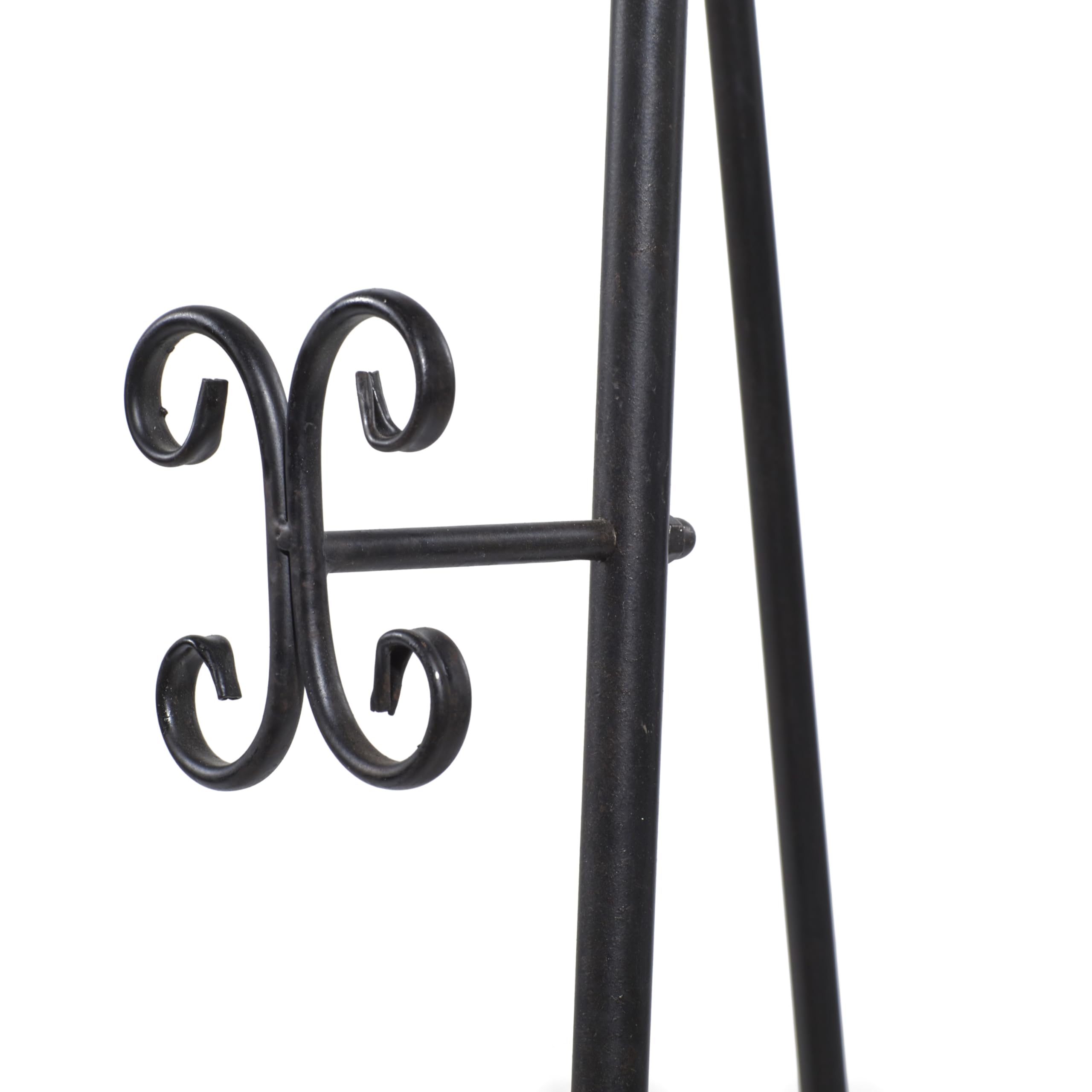 Deco 79 Extra Large Black Metal Scroll Adjustable Display Stand Easel with Chain Support - 23