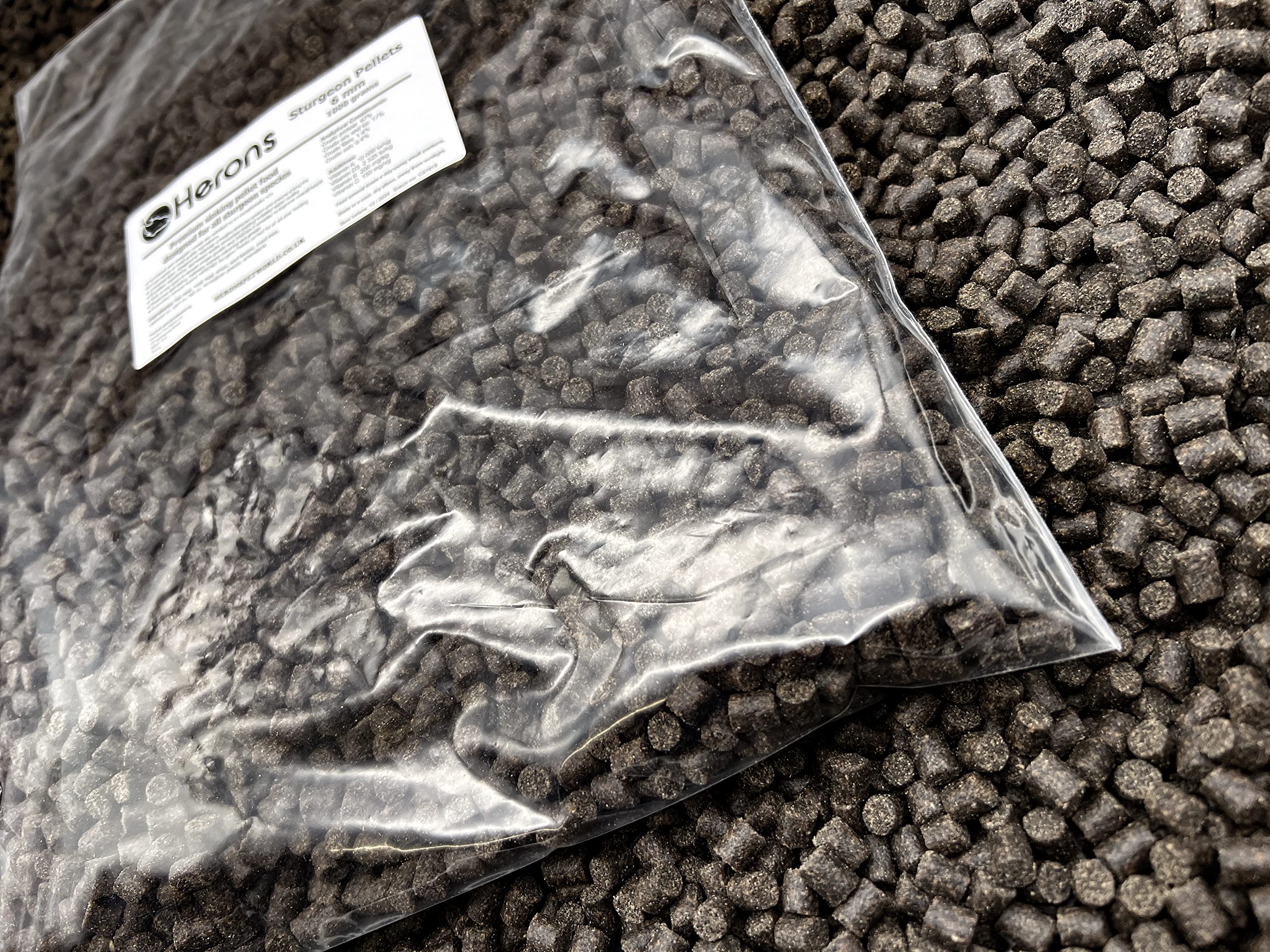Premium Sturgeon Pellets 6mm - High Protein Fish Food for All Sturgeon Species & Sterlets | Enhances Growth & Immune System | Sinking Pellets 1Kg - Ideal for Pond & Aquarium Fish Feeding