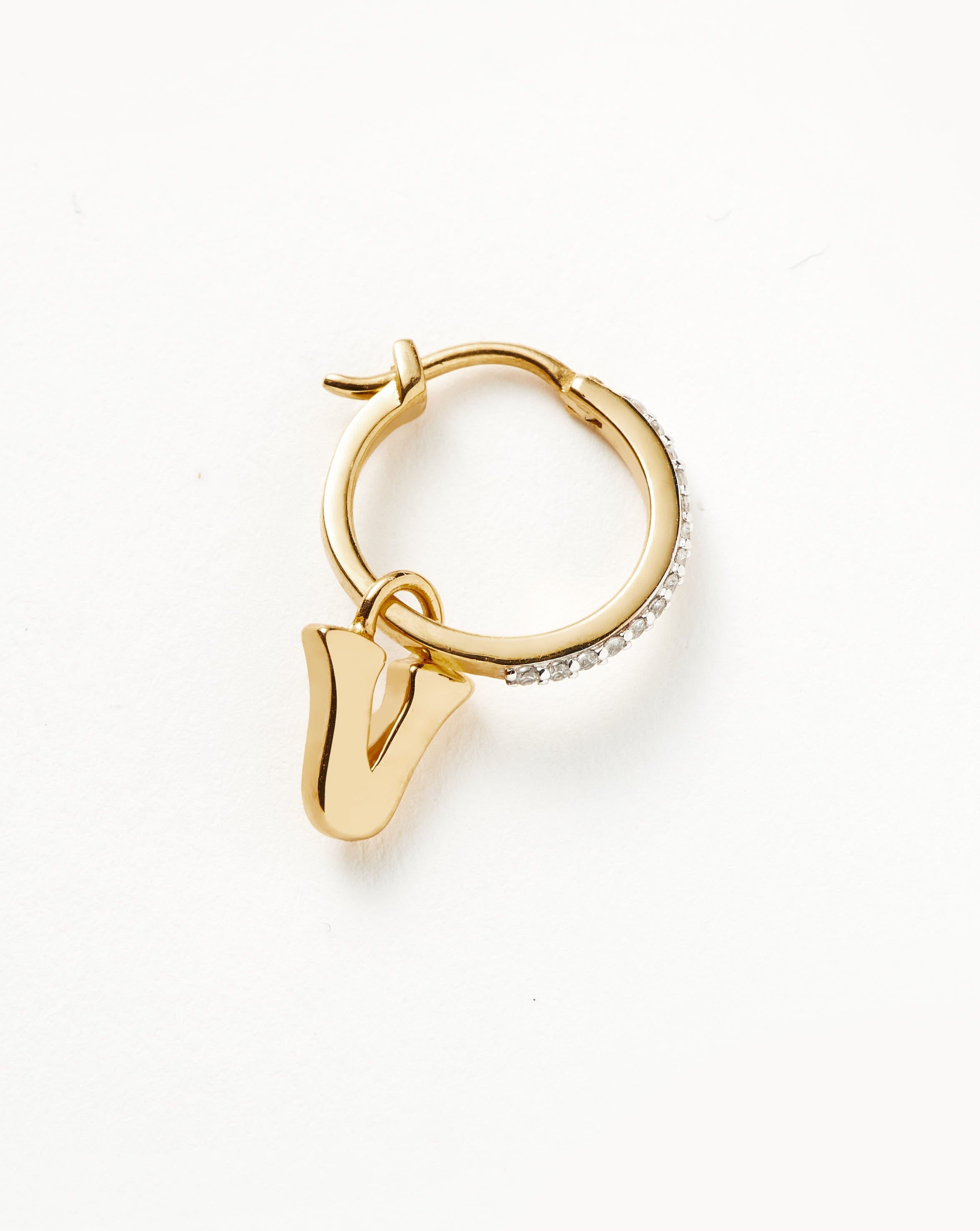 Personalized Initial V Hoop Earrings - 18k Gold Vermeil Elegant Dainty Jewelry for Women | Perfect Gift for Birthday, Anniversary & Everyday Wear