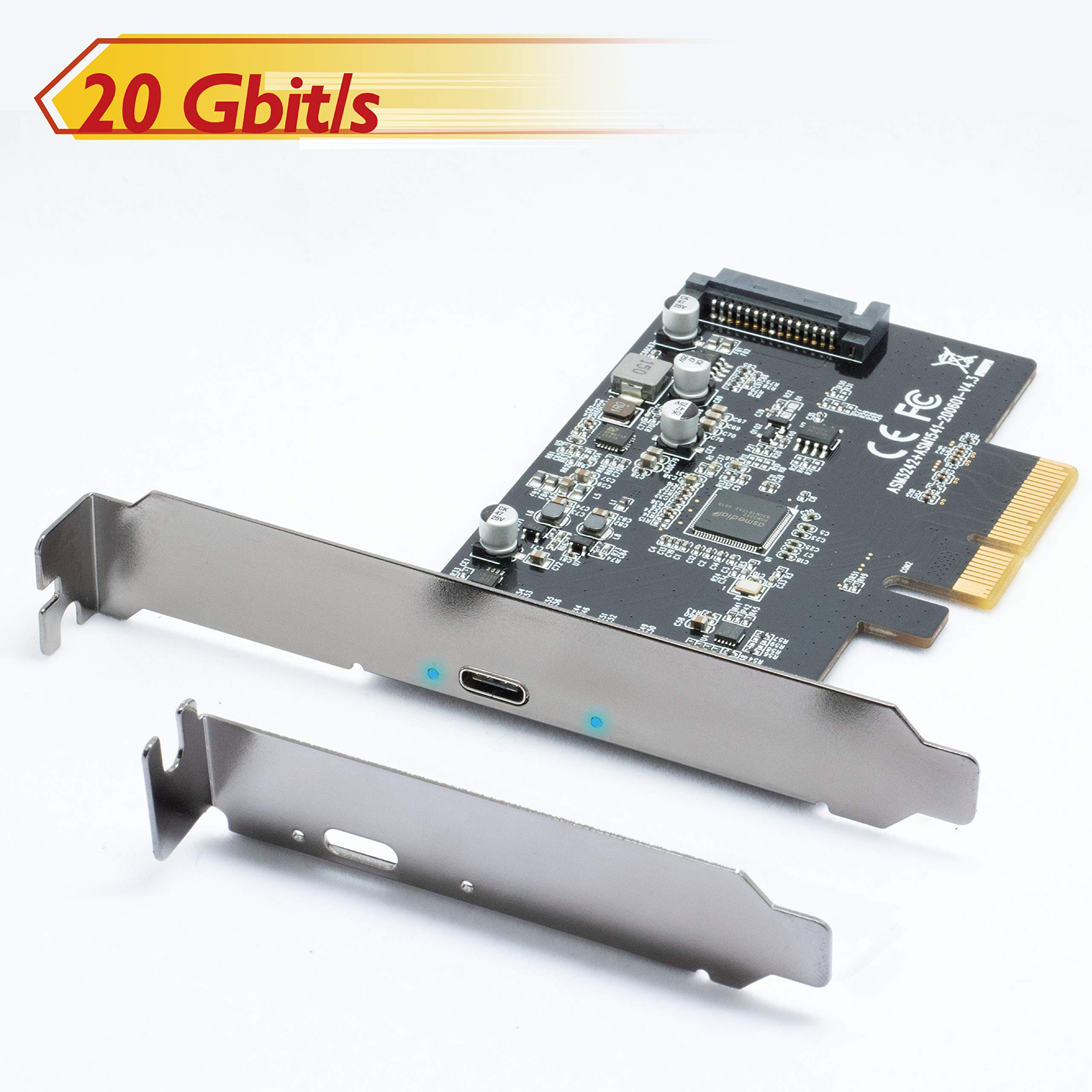 ICY BOX USB 3.2 PCIe Card with 20Gbps USB-C Gen 2x2 Port - High Speed Data Transfer for PC & Laptop - Perfect for External SSDs, 4K Video Editing & Gaming Accessories
