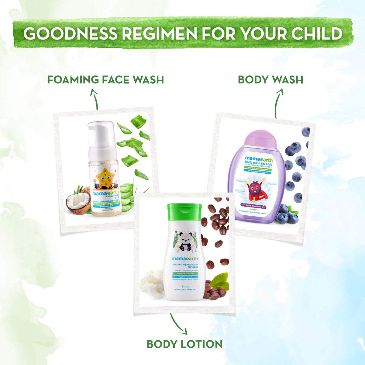 Mamaearth Brave Blueberry Body Wash for Kids - 300ml | Natural Blueberry & Oat Protein Infusion | Gentle Cleansing, Dermatologist Tested, SLS/SLES & Paraben Free | Perfect for Sensitive Skin & Daily Bath Time