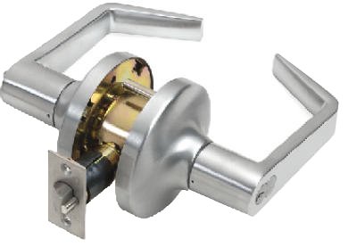 Tell Storeroom Lever - Chrome Finish, Non-Handed, ADA Compliant Grade 2 Door Handle - Perfect for Commercial Buildings, Offices, and Public Restrooms