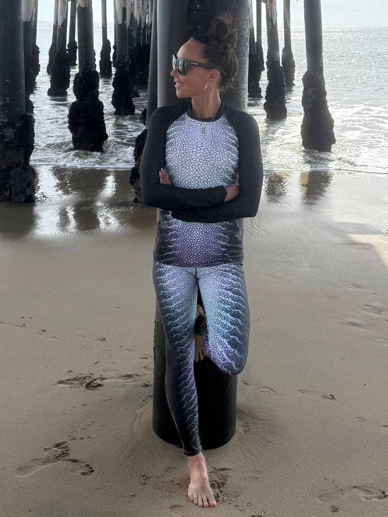 Premium Stingray Rash Guard UPF 50+ Sun Protection - Quick Dry Swim Shirt for Men & Women - Ideal for Surfing, Swimming, Beach & Water Sports