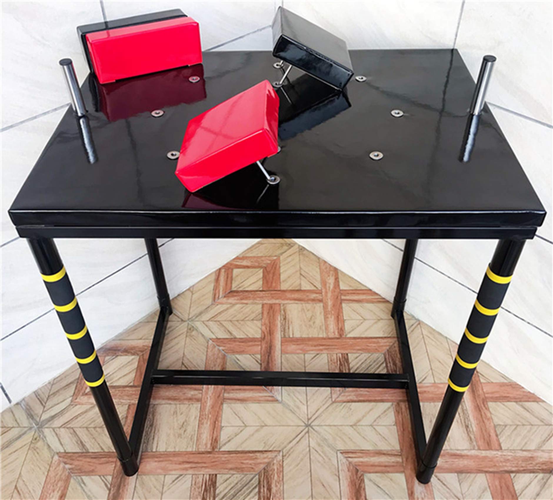 Professional Arm Wrestling Table with Detachable Wrist Support - Heavy Duty Home Gym Equipment for Strength Training & Competitions (Black) | Perfect for Home Gyms, Fitness Centers & Arm Wrestling Tournaments