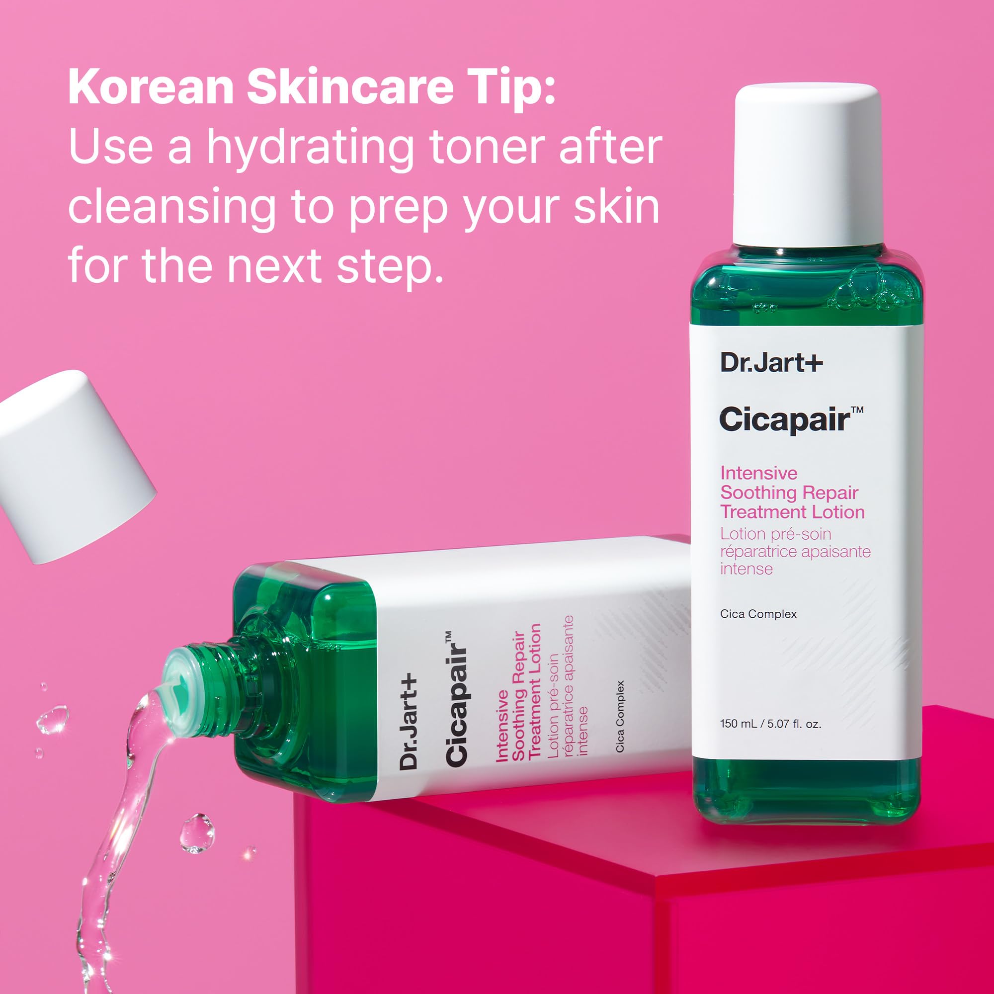 Dr.Jart+ Cicapair™ Intensive Soothing Repair Treatment Liquid Face Lotion for Redness Relief | Centella Asiatica Hydrating Toner | Korean Skin Care for Sensitive Skin | 5.07 Fl Oz | Daily Calming & Moisturizing Facial Treatment