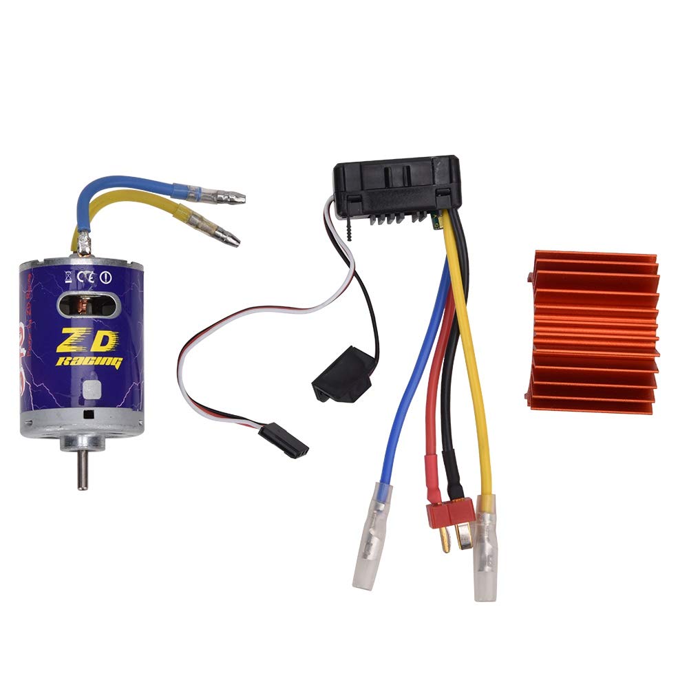 540 Brushed RC Car Motor - High Performance Durable ESC Compatible with 1/10 Scale RC Crawler Cars & Buggy (Orange) - Perfect for Off-Road Racing, Crawling and DIY RC Vehicle Upgrades