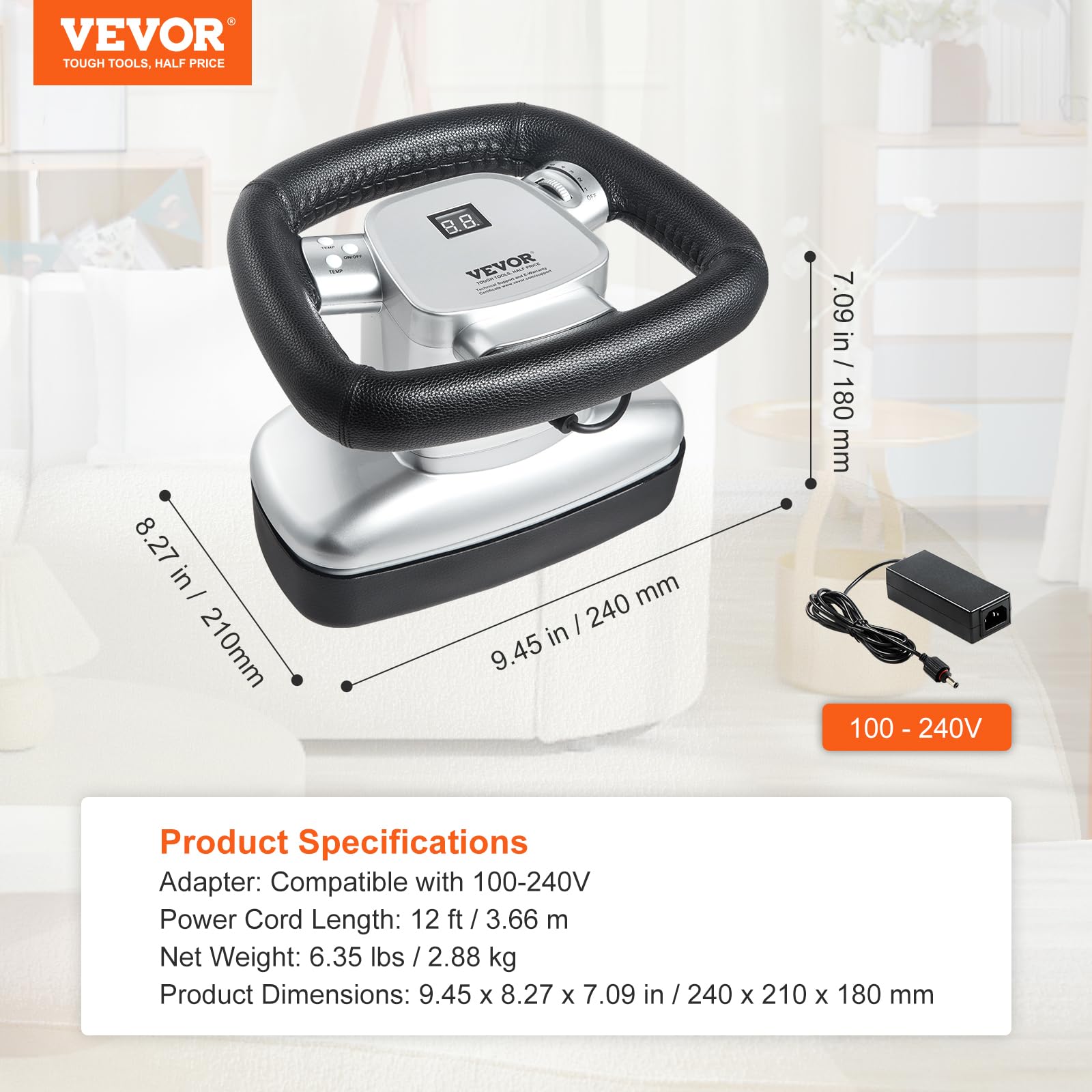 VEVOR Professional Chiropractic Massager with Heat & Adjustable Vibration - Handheld Therapeutic Body Massager for Back, Neck & Shoulder Pain Relief - Perfect for Home, Office & Travel Use