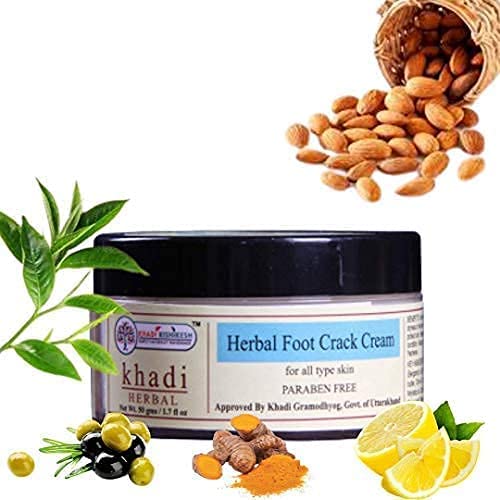 Khadi Rishikesh Herbal Foot Crack Cream - Best Healing & Repair Treatment for Dry, Cracked Heels & Feet | Moisturizing Foot Care Cream for Men & Women | Ideal for Winter Skin Protection | 50GM | Made in India | Perfect for Daily Foot Care & Spa Treatments