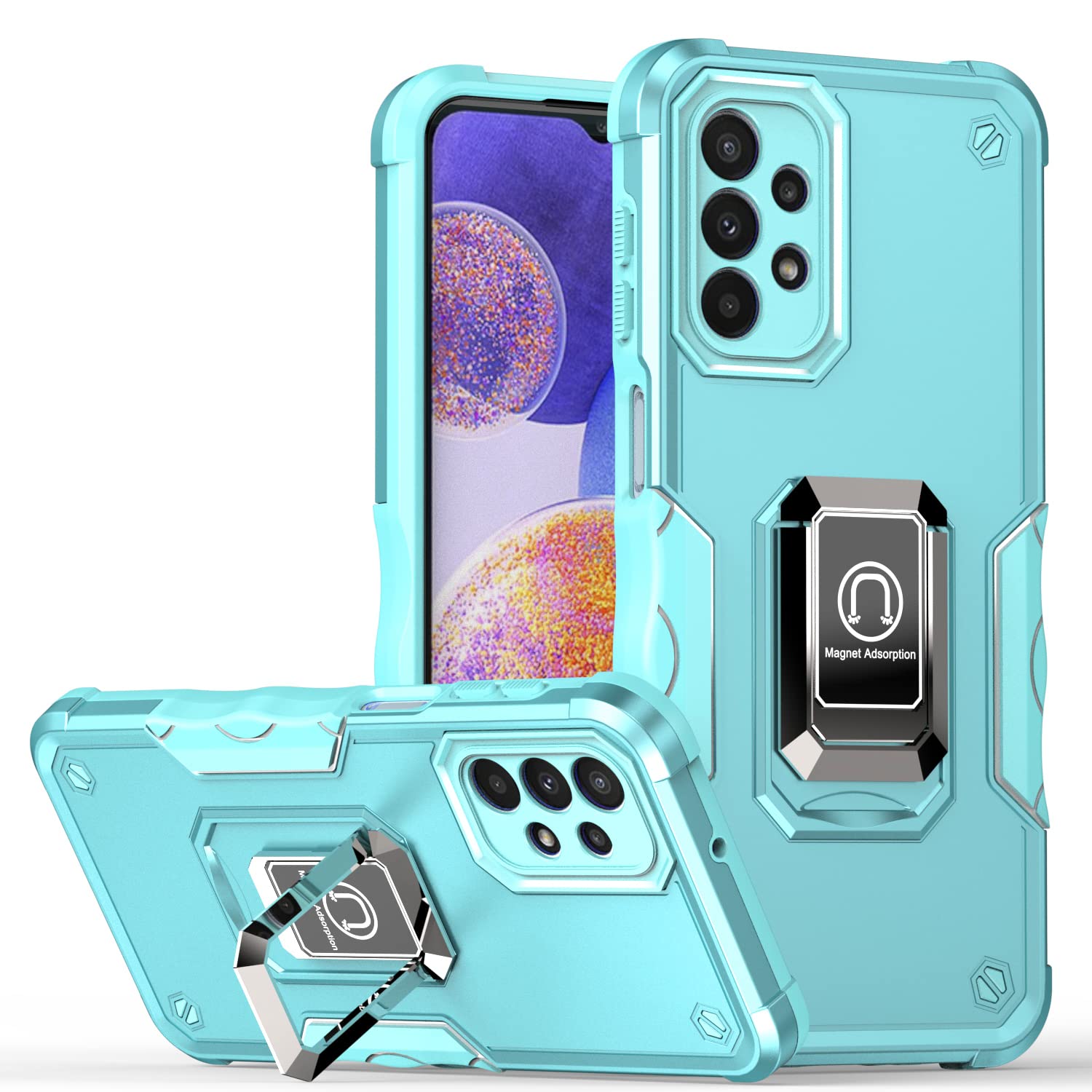 Premium Samsung Galaxy A23 Case with Swivel Kickstand & Camera Cover - Drop-Tested Protection, Mint Green - Perfect for Work, Travel & Outdoor Activities