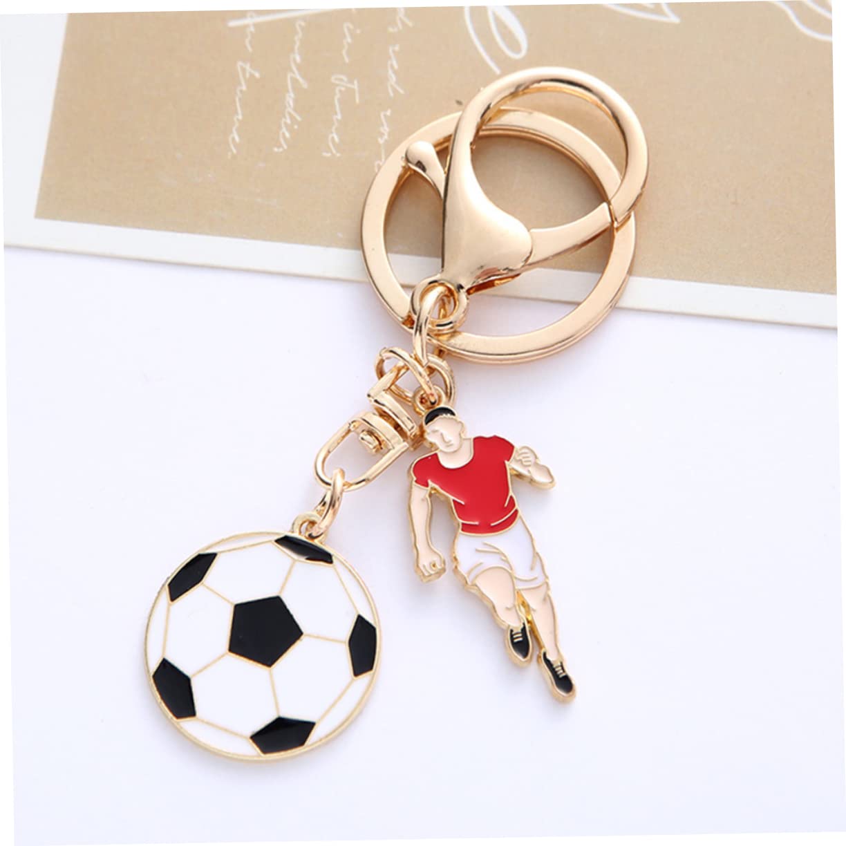 16 Pcs Football Keychain Set - Zinc Alloy Key Rings for Sports Fans & Gifts