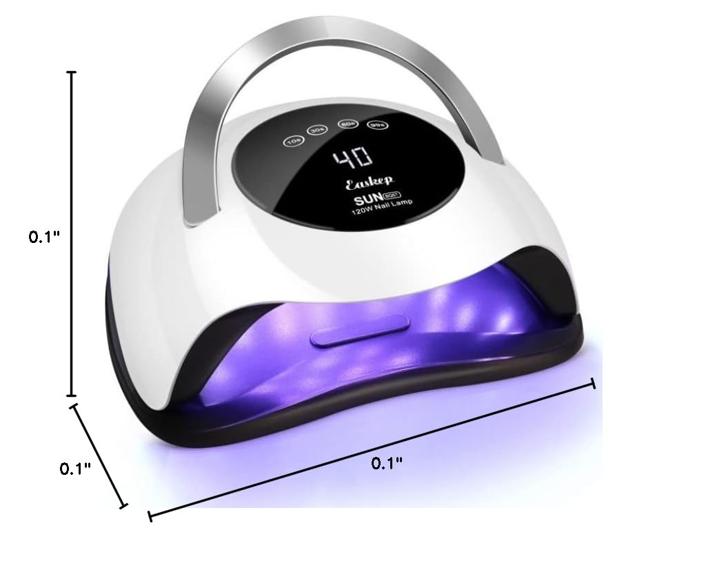 Easkep 120W UV LED Nail Lamp - Professional Gel Nail Dryer & Curing Light for Home & Salon Use | Fast Drying for Gel Polish, Acrylic Nails | Perfect for Manicures, Pedicures & Nail Art