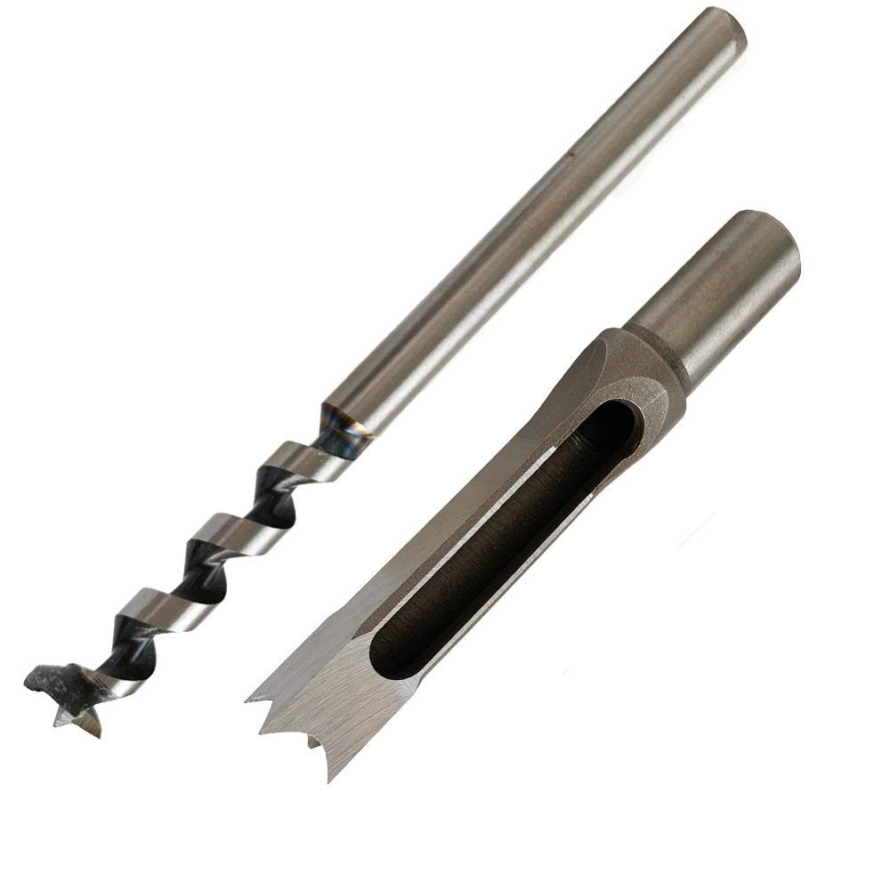 1/2 Inch Square Hole Drill Bit for Woodworking - Sharp & Durable Mortising Chisel Set - Power Tool for Cabinet Making, Furniture Repair & DIY Wood Projects
