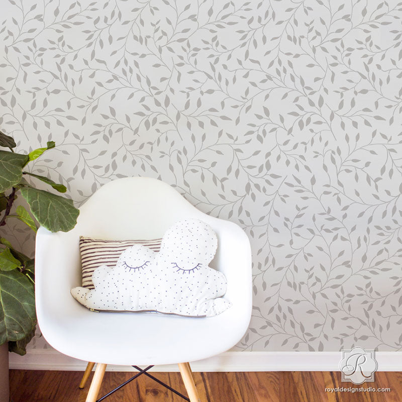 Bonnie Christine Wisteria Wall Stencil - DIY Floral Home Decor for Bedroom, Living Room & Nursery - Perfect for Painting, Stenciling & Wall Art Projects