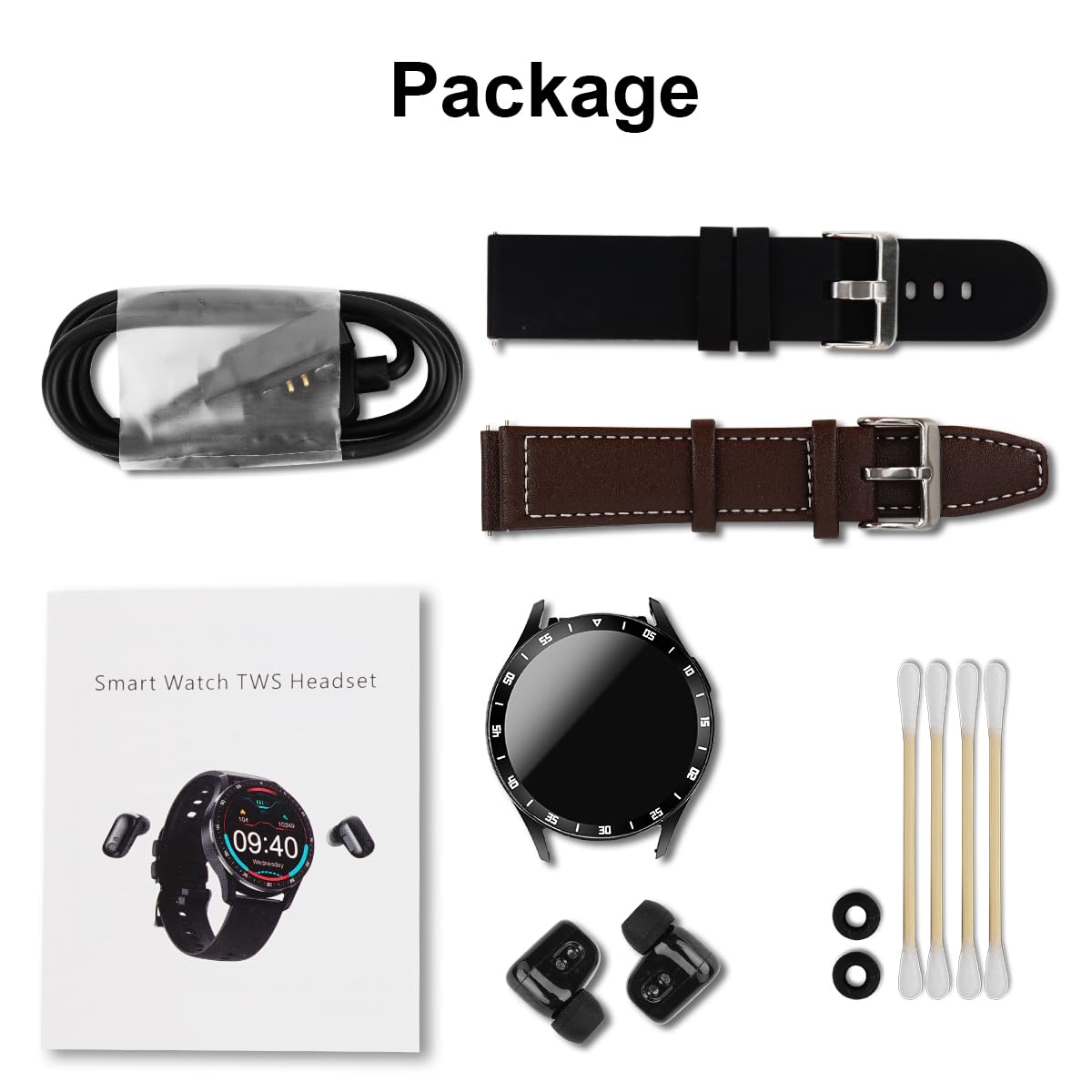 2 in 1 Smart Watch with Wireless Earbuds - 1.39