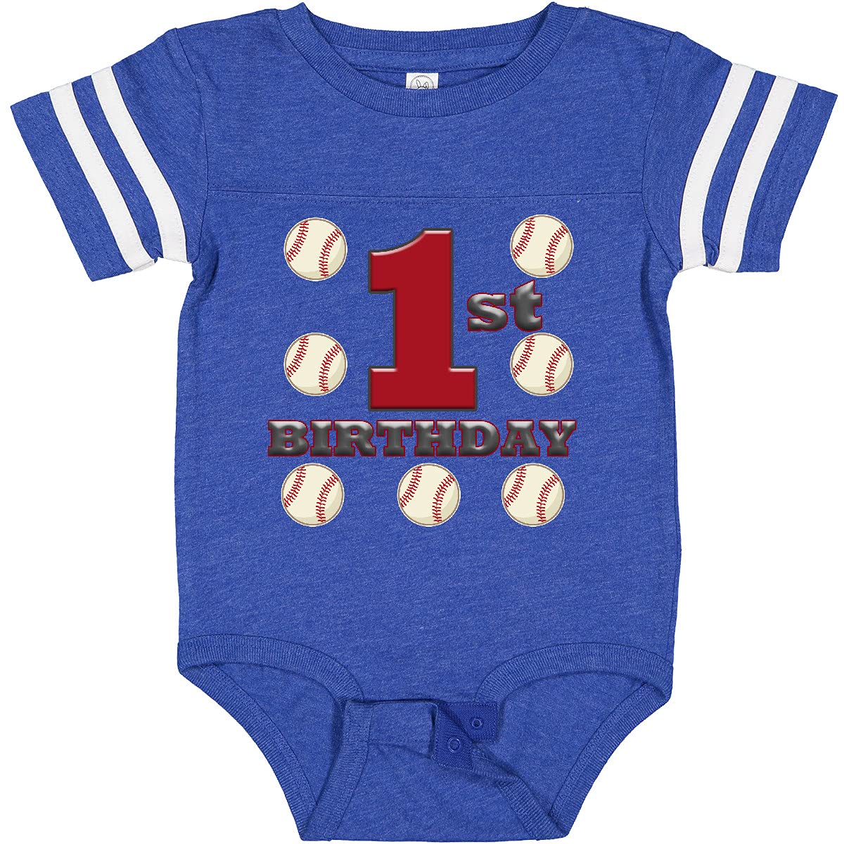 Inktastic First Birthday Baseball Baby Bodysuit - Cute 1st Birthday Outfit for Boys & Girls - Soft Cotton Baseball Theme Onesie for Baby's Special Day - Perfect for Birthday Photos, Parties & Celebrations