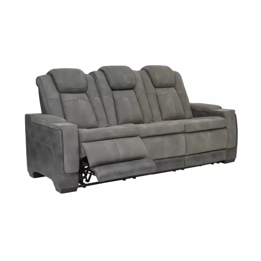 Next Gen DuraPella Power Reclining Sofa - 3-Seater Electric Leather Sectional with USB Charging & LED Lights | Perfect for Living Room, Home Theater & Family Gatherings