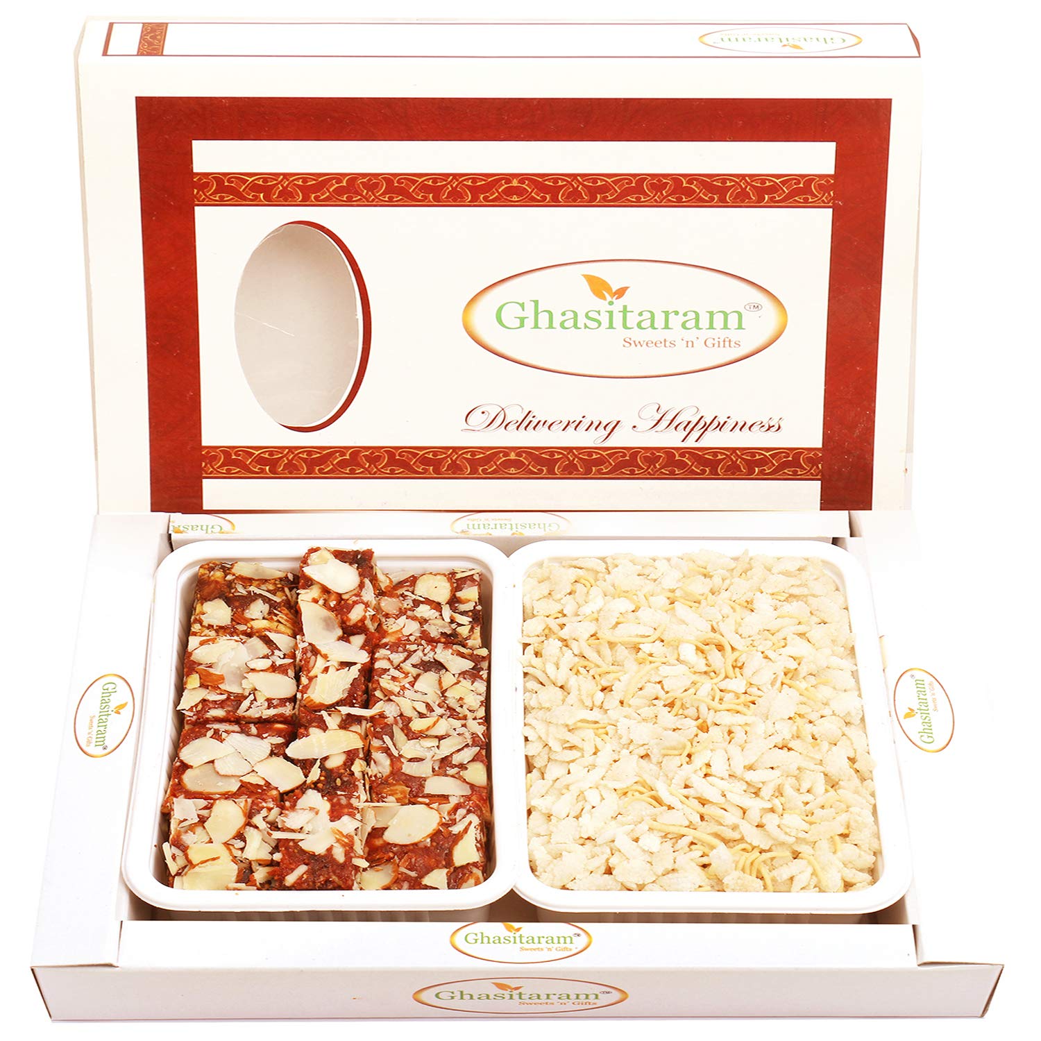 Ghasitaram Sugar-Free Indian Sweets & Diet Chiwda Gift Hamper - Diwali Special Assortment | Perfect for Festive Gifting, Corporate Presents & Diabetic-Friendly Treats