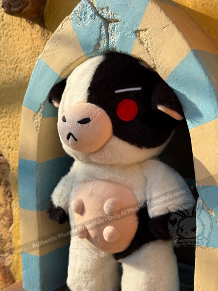 Plushie Dreadfuls Mad Cow Plush Stuffed Animal - Soft Cuddly Toy for Kids, Unique Gift for Horror Fans, Perfect for Halloween Decor & Movie Nights